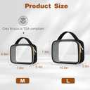 Wedama Clear Toiletry Bag, 2 Pack Clear Makeup Bags with Handles, PVC Cosmetic Bags for Women and Men, Large Opening Toiletry Bags, Black