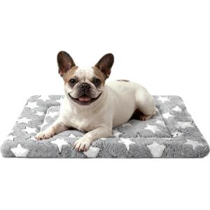 Dog Bed Mat - Dog Crate Pad - Reversible Dog Mat for Pet Comfort - Soft Bed Crate Pads with Dual-Sided Design for All Seasons - Durable, Machine Washable Mat for Crates, Travel, and Home (30"L*20"W*1.5"Th, Grey&Star)
