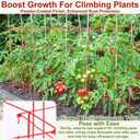 Blulu Sturdy Expandable Tall Pea Trellis Panel Folding Garden Trellis for Climbing Plants 9' x 39" H Multi Use Heavy Duty Outdoor Garden Peas Tomato Cucumber Steel Plant Support Red W/ 8" Grids