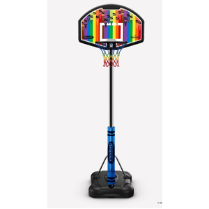 Spalding X Crayola 32" Molded Eco-Composite Telescoping Portable Basketball Hoop with Mini Court Marking Kit
