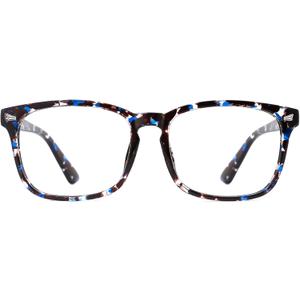 TIJN Blue Light Blocking Glasses for Women Men Square Frame Nerd Eyeglasses Anti Blue Ray Computer Screen Glasses (Black)