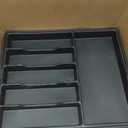 Lifewit Silverware Drawer Organizer, Expandable Utensil Tray for Kitchen, BPA Free Flatware and Cutlery Holder, Adjustable Plastic Storage for Spoons Forks Knives, 15- 27 x 18.5", Black