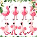 Skylety 8 Pieces Plush Flamingo Party Favors Small Flamingo 6 Inch Stuffed Animal Toy Ornaments Keychain for Christmas Birthday Party Supplies