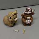 2 Pack Highland Cow Resin Figurine Decor Coffee Theme Highland Cow Gnomes Starfish Resin Statue for Garden Table Shelf Kitchen Home Coffee Bar Decor Calf Gnome Herd Gifts