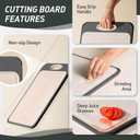 Stainless Steel Cutting Board, Non Toxic Cutting Board for Kitchen Double Sided Food Grade, Chopping Board for Meat/Vegetables, Kitchen Gifts Easy to Clean 2025 New Upgrade Large Size (16"L x 11"W) (Dark Gray)