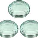 3 Pack Clear Green Glass Shade Replacement,Ceiling Fan Light Covers Glass Drum Lampshades for Chandelier Vanity Lights Wall Sconces Pendant Light,1.66" Fitter Size,5.32" high*8" Diameter