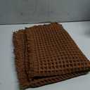 Luxury Waffle Bath Mat, Super Absorbent Non Slip Bathroom Rugs, Boho Ultra Soft Comfort Machine Washable Quick Dry Floor Mats with Tassels Coffee, 17" x 24"