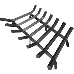 Mr IRONSTONE Fireplace Grate 30 inch Solid Steel Heavy Duty Firewood Log Burning Rack Fire Grates for Outdoor Kindling Tools Pit Indoor Fireplace Log Holder Wrought Iron Wood Stove
