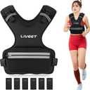 Weighted Vest for Women Men, Adjustable with Removable Weights | 20-32LB options with removable silicone-coated iron weights for strength training, walking and cardio.