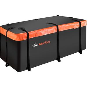 MeeFar Hitch Mount Cargo Carrier Bag Soft Shell 100% Waterproof 19.7 Cubic Feet (59" 24" 24") Include 8 Reinforced Straps for Truck Pickup All Vehicle with Steel Cargo Basket