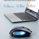Wireless Mouse for Laptop, 2.4GHz Computer Mouse with USB-A Port &USB-C Adapter, Cordless Office Mice with 6 Buttons & 3 Level DPI for Small to Medium Hands, Work with PC, Desktop, Tablet - M21
