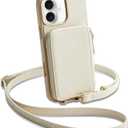 ZVE for iPhone 17 Case Wallet with Card Holder, Crossbody Phone Puese with Wrist Strap for Women 6.3" Beige