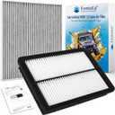 Cabin & Engine Air Filter Kit, CF11819 & CA11943, Lab Certified MERV 13, Pre-oiled, 2pcs, Specific for Hyundai Santa Fe Sport (2017-2018), Kia Sedona (2015-2021)
