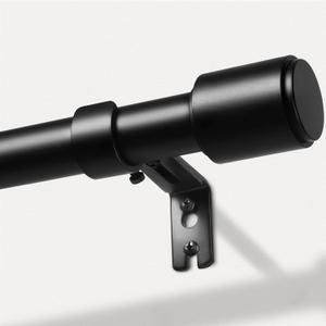 Curtain Rods for Windows 32 to 144, Black Curtain Rod, 1 Inch Heavy Duty Decorative Drapery Rods with Adjustable Length for Living Room, Bedroom, Outdoor/Indoor