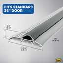 M-D Building Products 08102 3-3/4 in. x 3/4 in. x 36 in. Silver Aluminum and Vinyl Heavy-Duty Low-Profile Threshold