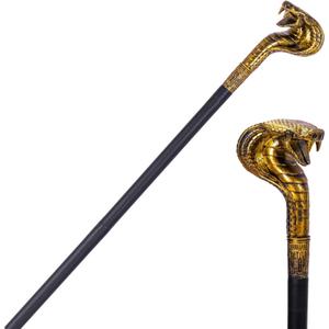 Spooktacular Creations Halloween Walking Cane, Egyptian Snake Staff for Mystical Pharaoh Ancient Themed Dress Up Party (Gold)