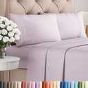King Size 4 Piece Sheet Set - Comfy Breathable & Cooling Sheets - Hotel Luxury Bed Sheets for Women & Men - Deep Pockets, Easy-Fit, Soft & Wrinkle Free Sheets - Light Lavender Oeko-Tex Bed Sheet Set