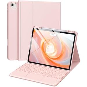 Harvopu for iPad Air 13 inch & Pro 12.9 Case with Keyboard - Multi-Touch Trackpad, 7 Colors Backlit, Detachable Folio Keyboard Cover for iPad Pro 12.9 (6th, 5th, 4th, 3rd gen), Air 13 M3/ M2 (Pink)