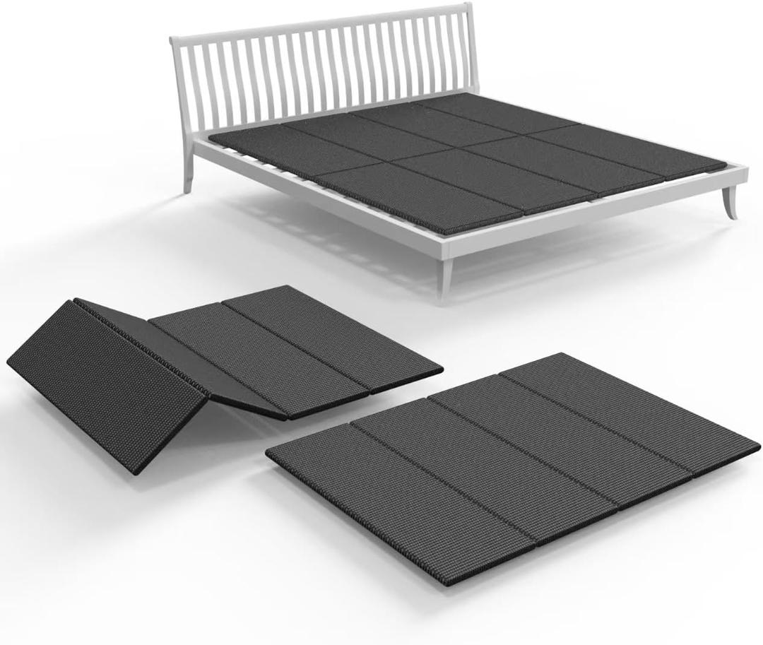Light and Thin Bed, Large Double Bed 10MM, Folding Spring Box, Queen Size 60x80''No Assembly Required