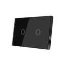 Smart Light Switch 3 Way Multi-Control FCC Certified Need Neutral Wire No Hub Required,2.4GHz Glass Panel APP Control Timer Work with Tuya/Smart Life,Alexa and Google Home,Black 2 Gang