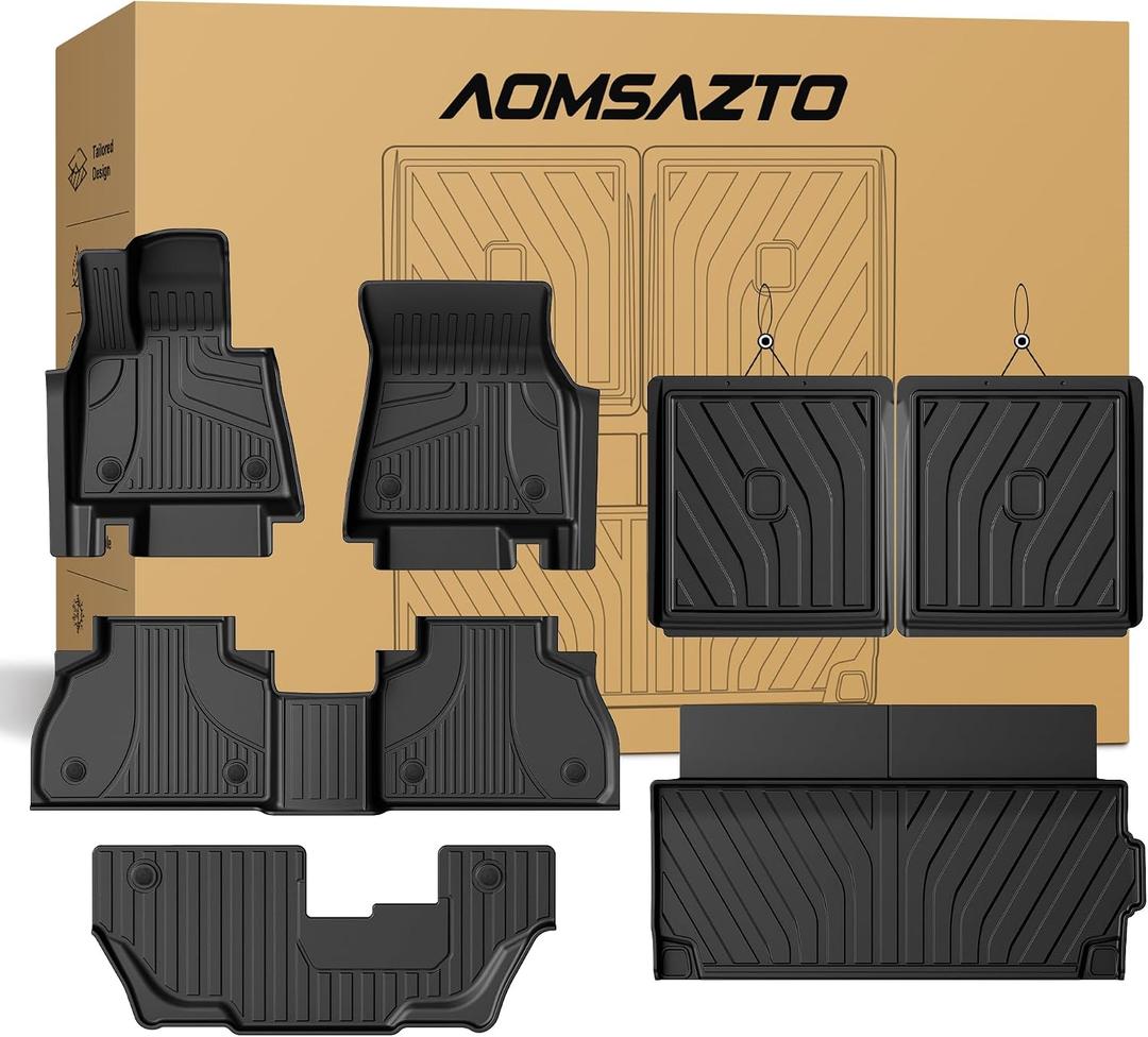 Floor Mats & Cargo Liner & Backrest Mat for BMW X7 2019-2026 (Only 7-Seater, Not for 2021-2022 X7 50i / 2025 X7 40i) | Custom Fit 2026 BMW X7 G07 Accessories All Weather Floor Mats Cover Protector