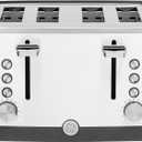 GE 4 Slice Toaster | Extra Wide Slots for Bagels, Breads, Waffles & More | 7 Shade Options | Countertop Kitchen Essentials | 1500 watt, White
