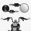 Bar End Mirrors for Motorcycles - 7/8 Handlebar CNC Aluminum Cafe Racer Mirrors Universal Fits for FZ-07, FZ8, FZ-09, Honda Grom, Suzuki SV650, GSX-S750, Kawasaki Z650, Z900, Naked Bike (Black-02)
