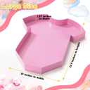 Mifoci 13.7" Baby Shower Cardboard Bodysuits Charcuterie Paper Mache Birthday Party Gender Reveal Fillable Paper Serving Trays Chocolate Candy Gift Decoration (Light Pink)
