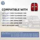 OE Red Tail Lights for 2014-2019 Chevy Silverado 1500/2500/3500 & 2015-2019 GMC Sierra 3500HD DRW | Factory 3-Bulb Housing Only | Driver+Passenger Pair (No Bulbs/Harness)