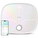 Etekcity Smart Rechargeable Scale for Body Weight, BMI, Fat, Muscle Mass, Digital Bathroom Scale with 13 Metrics, Secret Mode, Bluetooth Connect to Free Apps, Rainbow White