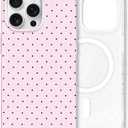 Hython for iPhone 13 Pro Case Cute Polka Dot Aesthetic Design Simple Cover 6.1", Thin Slim Anti-Scratch Soft TPU Bumper Shockproof Rubber Protective Phone Cases for Women Girls, Magnetic Pink