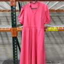 Womens Short Puff Sleeve V Neck Casual Semi-Formal Cocktail Party A-Line Dress XL, Rose Red
