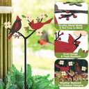 Tuitessine Red Cardinals Garden Stake Outdoor Yard Decor, Metal Bird Lawn Ornament Spring Patio Lawn Decoration, Gift for Bird Lovers & Gardeners