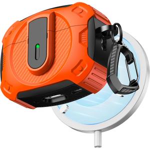 RFUNGUANGO for AirPods Pro 2nd Generation Protective case, 2024 New Space-Themed Protective case. Compatible with Airpods Pro 1/2 and, Works with MagSafe. [Orange]