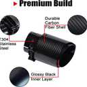 Carbon Fiber Exhaust Tip 2.75" Inlet to 4"Outlet, Universal Tailpipe 2.75 Inch Exhaust Muffler Tip (Gloss)