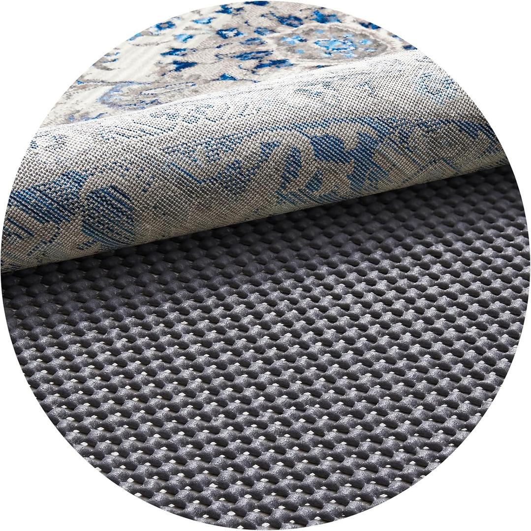 Veken 6 Ft Round Rug Pad Gripper for Hardwood Floors, Non Slip Circle Rug Pads for Area Rugs, Thick Dark Grey Rug Grippers for Tile Floors, Under Carpet Anti Skid Mat, Keep Your Rugs Safe and in Place
