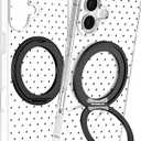 Loheckle for iPhone 17 Case with Stand- Compatible with MagSafe Women Girls Cute Girly Aesthetic Unique Design Soft TPU Magnetic Ring Phone Cover for Apple 17, Polka