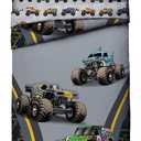 Jay franco Monster Jam MJ Life 5 Piece Full Bed Set-Includes Reversible Comforter&Sheet Set-Bedding Features Grave Digger, Max-D, Megalodon-Super Soft Microfiber-(Official Monster Jam Product)