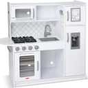 Melissa & Doug Wooden Chef's Kitchen Set for Kids with Play Kitchen Accessories & Ice Cube Dispenser, Preschool Learning Toys for Girls & Boys 3+, Cloud White - FSC Certified