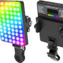 JYJZPB RGB Video Light with Front & Back Clip for Camera, Video Conference, Vlog, Selfie, Live Stream, Portable LED Camera Light Panel for Phone, iPhone, Android, iPad, Laptop