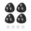 4pcs Self Adhesive Mini Caster Wheels,360° Rotation Universal Wheel,(with 3 Ball Bearings), ABS+304 Stainless Steel (Black)