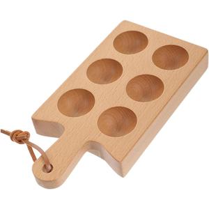 Wooden Egg Storage Box 6 Compartment Tray for Refrigerator Kitchen Countertop Organizer 8.66X4.33X1.06 Inches