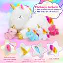 KMUYSL Toys for Girls Ages 0 1 2 3 4 5 6 7 8+ Years - Unicorn Mommy Stuffed Animal with 4 Baby Unicorns in Her Tummy, Soft Unicorn Plush Toys Set, Christmas Birthday Gifts for Baby, Toddler, Kids