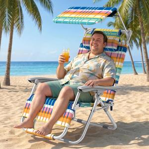 ZENPETIO Zero Gravity Backpack Beach Chair with Canopy, Infinite Reclining Beach Chairs for Adults, Portable Foldable Heavy Duty Beach Chair with Headrest for Sand, Pool, Garden