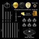 6 Set Balloon Stand with Balloons, Black and Gold Party Decorations, Birthday Graduation Retirement Father's Day Halloween New Years Decorations 2026