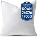 MIULEE 26x26 Synthetic Down Alternative Pillow Insert Euro Decorative Throw Pillow 26 x 26 Inch Body Bed Sleeping Ultra Soft Fluffy Form for Sofa Couch Bed