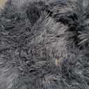 Small Calming Dogs Bed for Small Dogs Anti-Anxiety Machine Washable Fluffy Luxury Anti-Slip Waterproof Mute Base Warming Cozy Soft Pet Puppy Round Bed (19 inches, Dark grey)