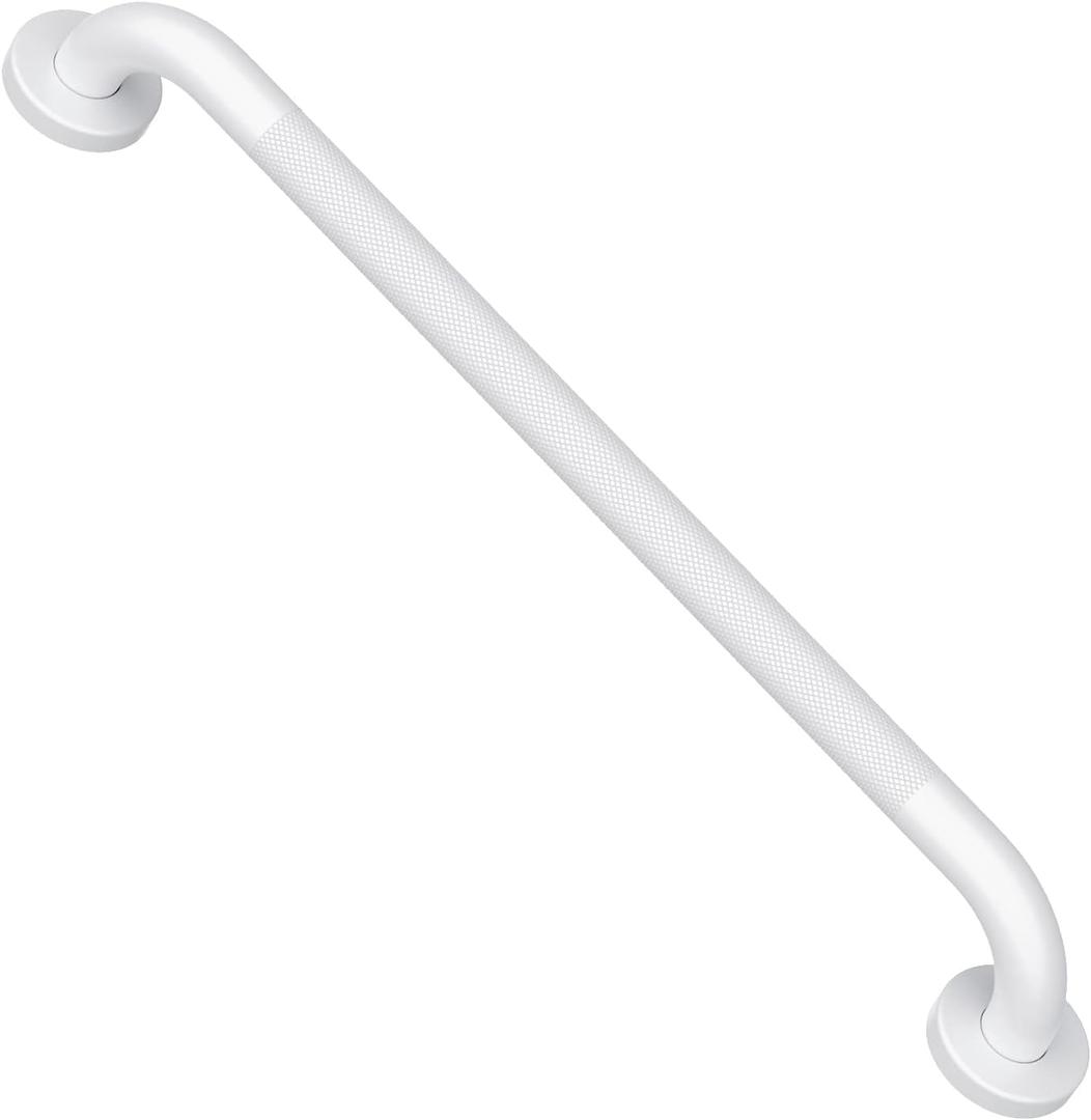 Oil Rubbed White Shower Grab Bars 24 Inch w/Anti-Slip knurled Grip, iMomwee Stainless Steel Wall Mount Bathroom Safety Balance Handrail, Handicap Elderly Senior Assist Textured Grab Bar Handle
