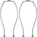 9 Inch Lamp Harp Kits, Nickel Finish, 3/8 Saddle Base Holes, Light-Duty, Pack of 2 Replacements for Table Lamp DIY Shade Holders (Not for Heavy Shades)