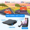 Wedge Car Seat Cushion for Better Visibility & Sciatica Pain Relief - High Density Memory Foam, Non-Slip Ergonomic Car Seat Cushion for Driving, Universal Fit for Car, SUV,Truck & Tractor